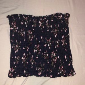 Floral Smocked Tube Top - Ruffle trim